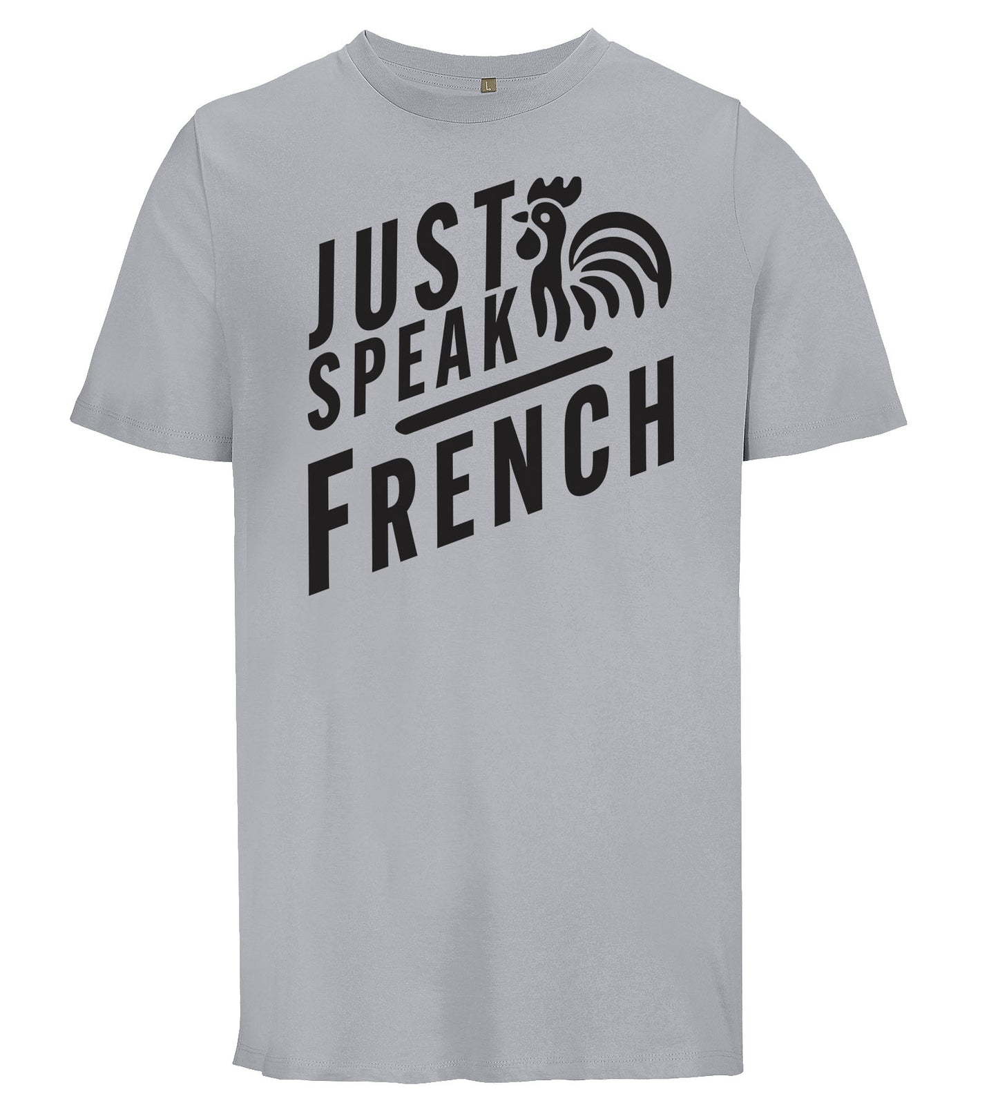 T-Shirt JUST SPEAK FRENCH gris clair