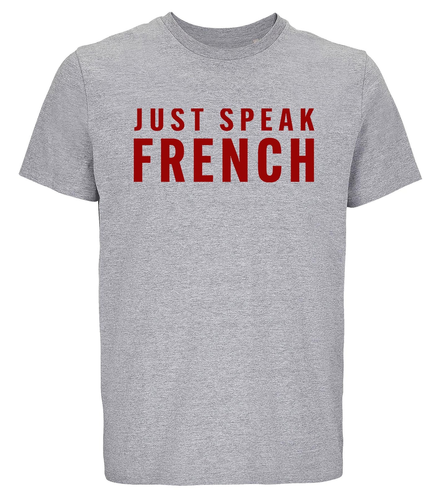 T-Shirt JUST SPEAK FRENCH Gris chiné